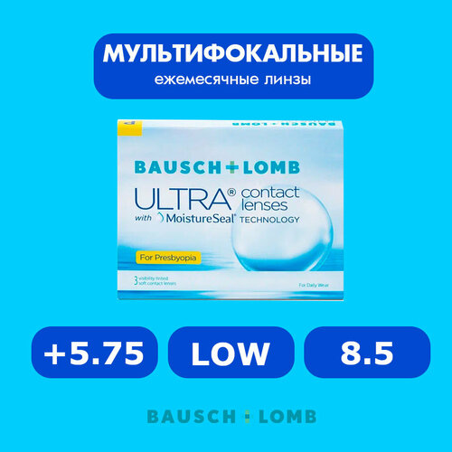 ���������� ���������� ����� �� ����� BAUSCH+LOMB Ultra for Presbyopia, 3 ��., R 8,5, D +5,75, ADD: ������, 1 ��.