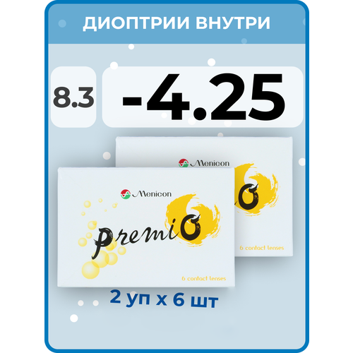 ���������� ���������� ����� Menicon Premio, 12 ��., R 8,3, D -4,25, 2 ��.