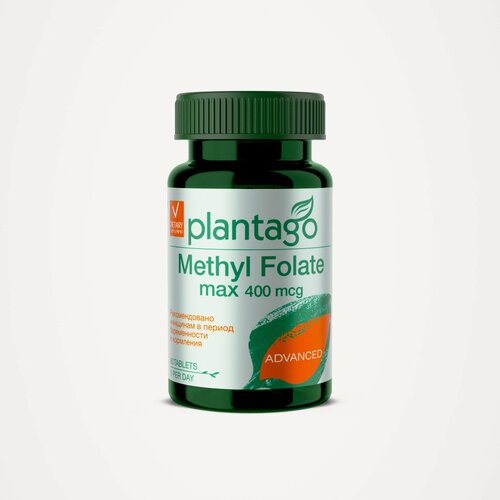 ���������� Plantago ���������� 400 ���, 60 �������� / Methyl Folate, ���, �������� �������, �������� ��� ����������, ������� B9