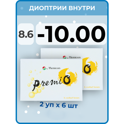 ���������� ���������� ����� Menicon Premio, 12 ��., R 8,6, D -10, 2 ��.
