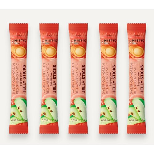 ���������� MISTIC 6-YEAR OLD KOREAN RED GINSENG+VIT C SUPERPOWER JELLY STICKS ���������� �������� ������� � 6-������ ��������� ������� ��������� � ��������� � �� ������ ������ 5��*15�
