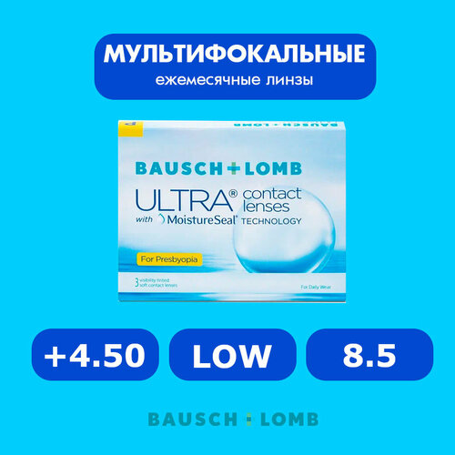 ���������� ���������� ����� �� ����� BAUSCH+LOMB Ultra for Presbyopia, 3 ��., R 8,5, D +4,5, ADD: ������, 1 ��.
