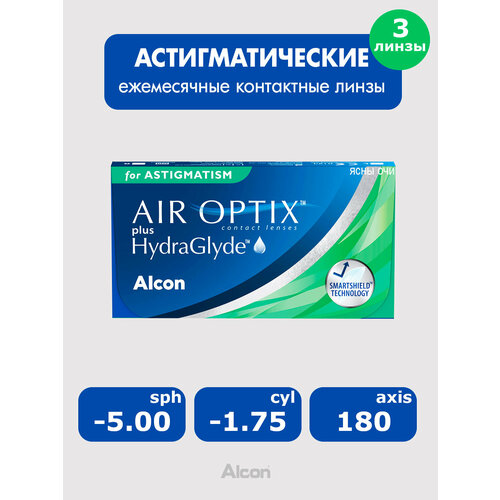 ���������� Alcon Air Optix plus HydraGlyde for astigmatism (3 �����) 8.7, -1.75, 180, -5.00