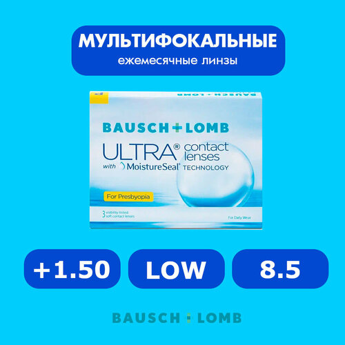 ���������� ���������� ����� �� ����� BAUSCH+LOMB Ultra for Presbyopia, 3 ��., R 8,5, D +1,5, ADD: ������, 1 ��.