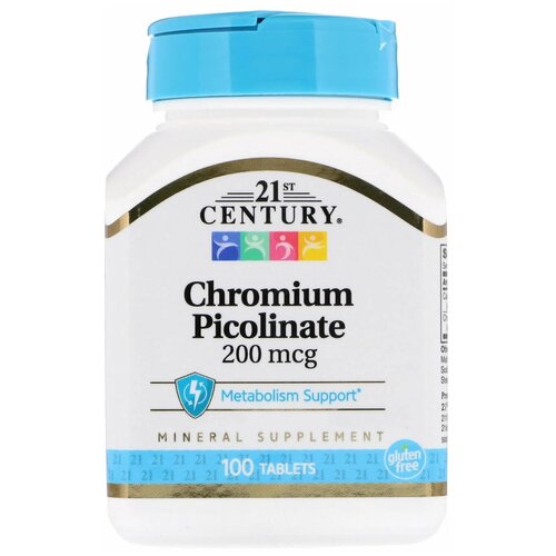  21st Century Chromium Picolinate 200 , 80 , 200 , 100 .   , -, 