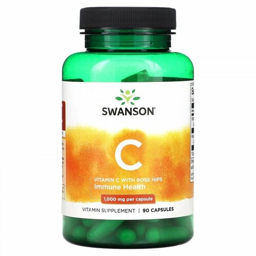 Swanson Vitamin C Rose Hips 1000mg 90 caps/       , -, 