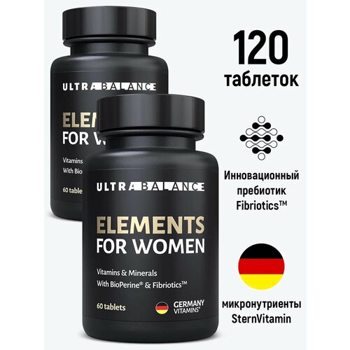 ���������� �������� ��� ������, Elements for Women Premium with BioPerine & Fibriotics �� UltraBalance �������������� 120 ��������