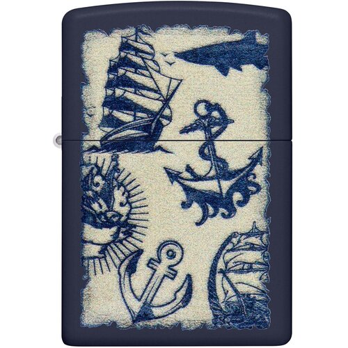    ZIPPO Classic 49774 Nautical Design   Navy Matte -     , -, 