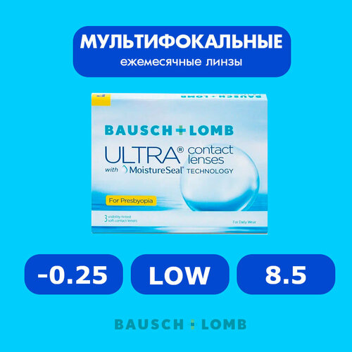 ���������� ���������� ����� �� ����� BAUSCH+LOMB Ultra for Presbyopia, 3 ��., R 8,5, D -0,25, ADD: ������, 1 ��.
