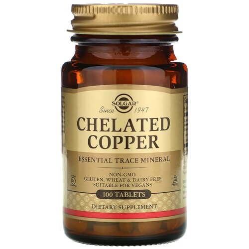 Solgar Chelated Copper  , 100    , -, 