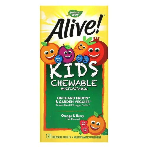 ���������� �������� Nature's Way Alive! Kids chewable multivitamin, 250 �, 120 ��.
