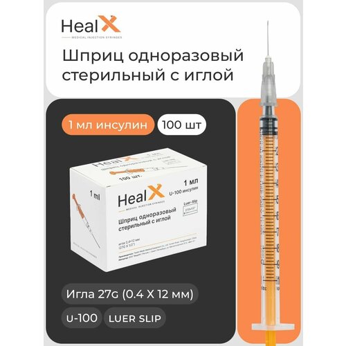     , 1   U-100 (27G 0.4  12 , luer slip) - 100  /    / HealX   , -, 