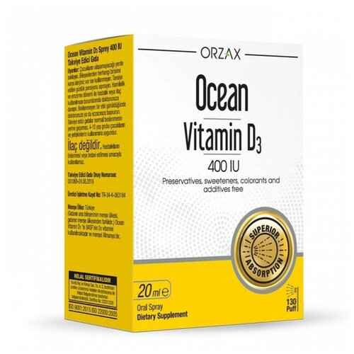 Orzax Ocean vitamin d3 400 iu 20ml spray   , -, 