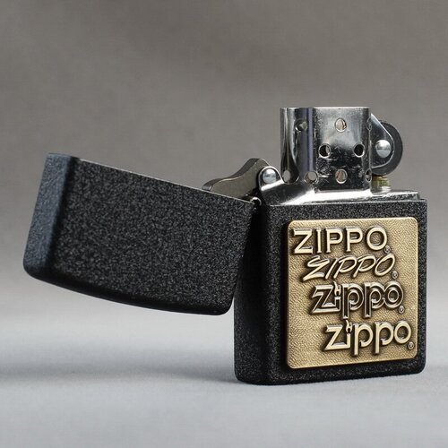   ZIPPO 362 ZIPPO Logo   Black Crackle