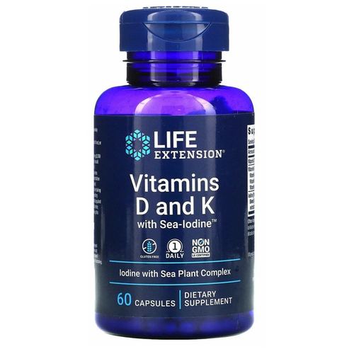 ���������� ������� Life Extension Vitamins D and K with Sea-Iodine, 80 �, 60 ��.
