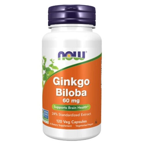 NOW Ginkgo Biloba 60 mg, 120 vcaps   , -, 