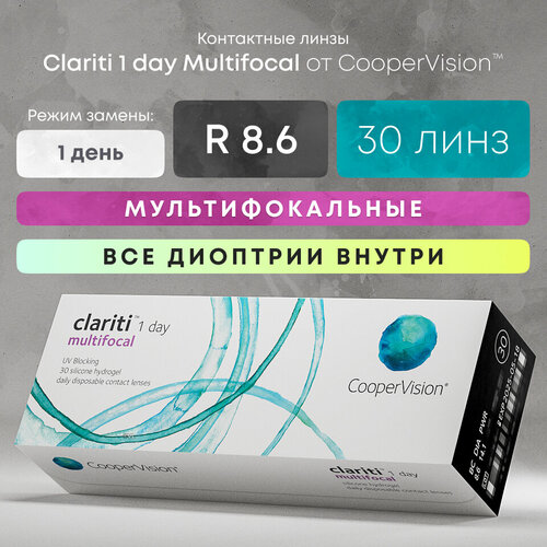   CooperVision Clariti 1 day Multifocal, 30 ., R 8,6, D -2,75, ADD: , , 1 .   , -, 