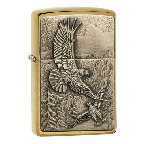 ���������� ������������ ���������� ��������� ZIPPO Eagles, � ��������� Brushed Brass, ������/�����, ����������, �������, 38x13x57 ��