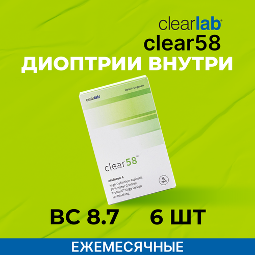    Clearlab Clear 58, 14 , 6 ., R 8,7, D +6