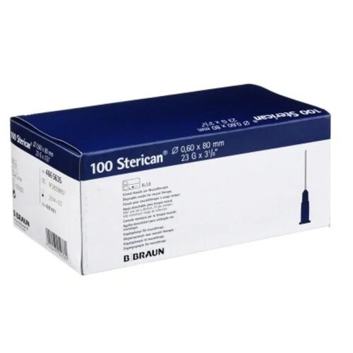 ���������� ���� ������������ B. Braun Sterican, 80 �� x 0.6 ��, ������: 23G, 100 ��.