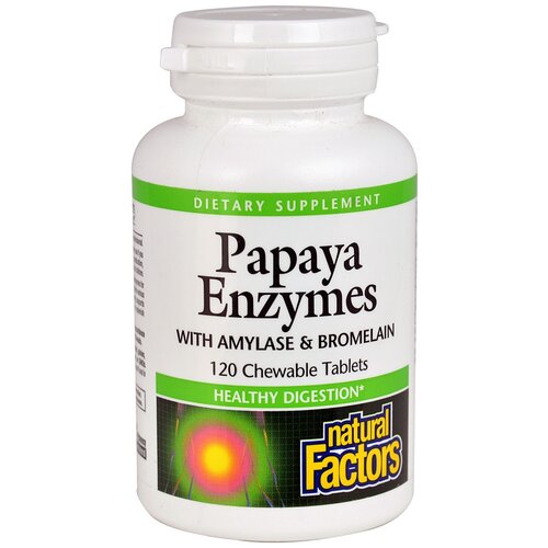  Natural Factors Papaya Enzymes with Amylase & Bromelain, 90 , 120 .   , -, 