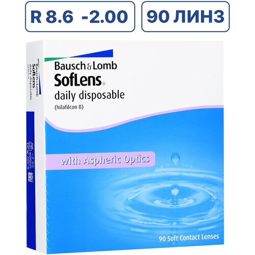   Bausch & Lomb Soflens Daily Disposable, 90 ., R 8,6, D -2   , -, 