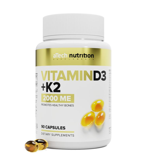  3 + 2 / VITAMIN D3+2 2000  250  aTech nutrition 90    , -, 