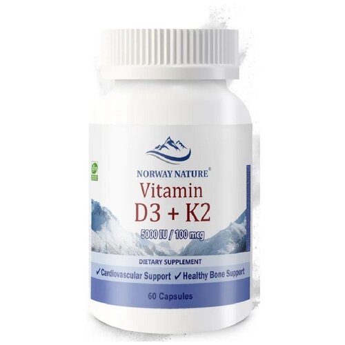 Norway Nature Vitamin D-3 5000 IU + K2 100  60    , -, 