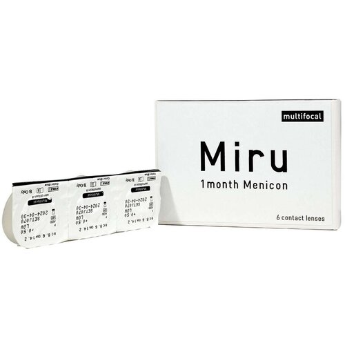 ���������� ���������� ����� �� ����� Menicon Miru 1month Multifocal, 6 ��., R 8,6, D +1,5, ADD: �������