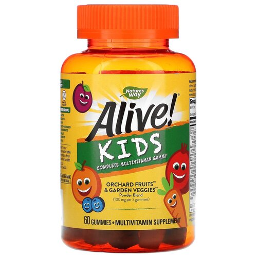 ���������� �������� Nature's Way Alive! Kids Multivitamin Gummy, 200 �, 200 ��, 60 ��.