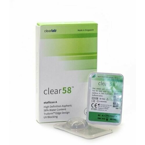    Clearlab Clear 58, 14 , 6 ., R 8,7, D +3, 1 .