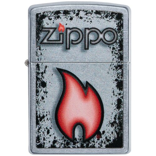     ZIPPO Classic 49576 Flame Design   Street Chrome -  ZIPPO