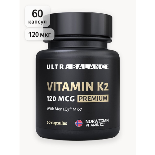 ���������� ������� �2 ��-7 �������� UltraBalance Vitamin k2 mk7 120 mcg ��� ������ � ��������, ������ � ������, 60 ������