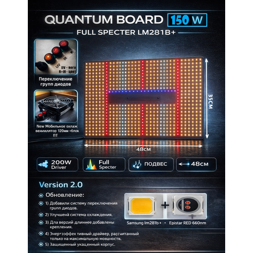 ���������� ������� ���������� ��� �������� 150 ���� Quantum board 159W Samsung LM281B+ ������� ���� 120 240 ��� ���������