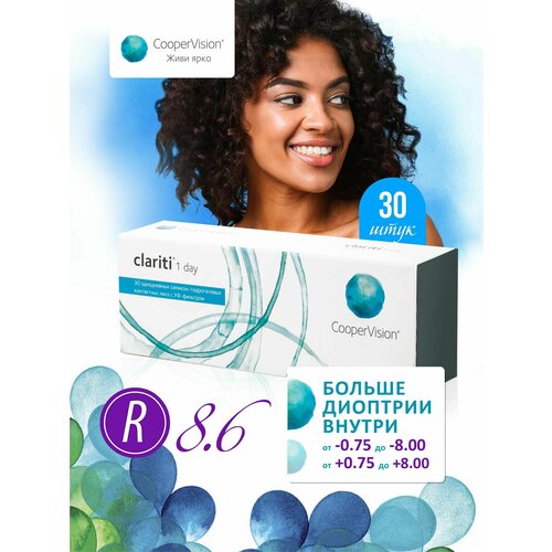 ���������� ���������� ����� CooperVision clariti 1-day (30 ����) +1.50 R 8.6, �����������, ����������, �������
