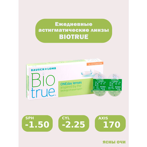 ���������� Biotrue Oneday for astigmatism (30 ����) 8.4, CYL:-2.25, AXIS: 170, -1.50