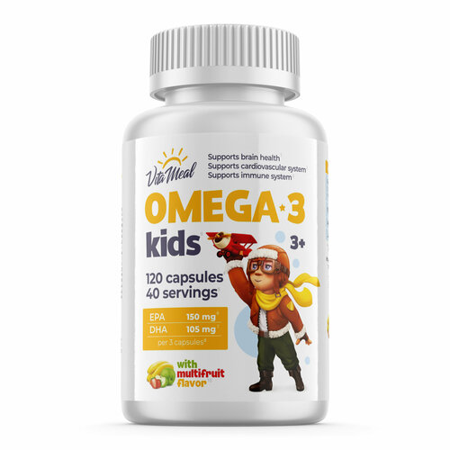 ���������� ����� 3 ��� ����� VitaMeal Omega-3 Kids ������� � 3 ���, 120 ������, �����������