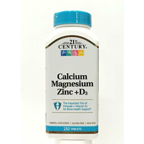 ���������� �������� Calcium Magnesium Zinc + D3 �� 21 st Century, 250 ���� � ��������