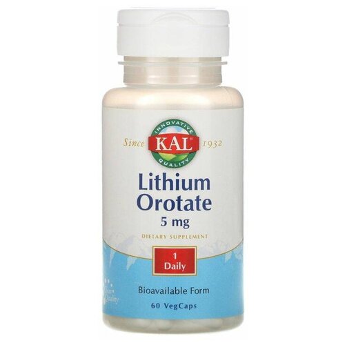 ���������� ������� KAL Lithium Orotate, 60 �, 5 ��, 60 ��.