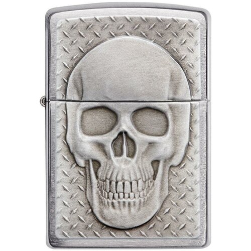    ZIPPO Classic 29818 Skull Design   Brushed Chrome -      , -, 