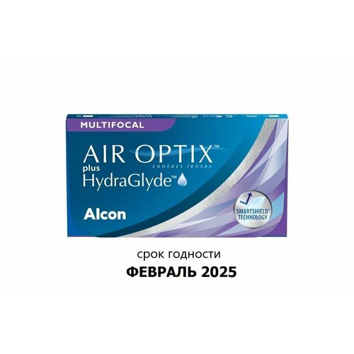 ���������� ���������� ����� �� ����� Alcon Air Optix Plus HydraGlyde Multifocal, 3 ��., R 8,6, D +4,25, ADD: �������, 1 ��.