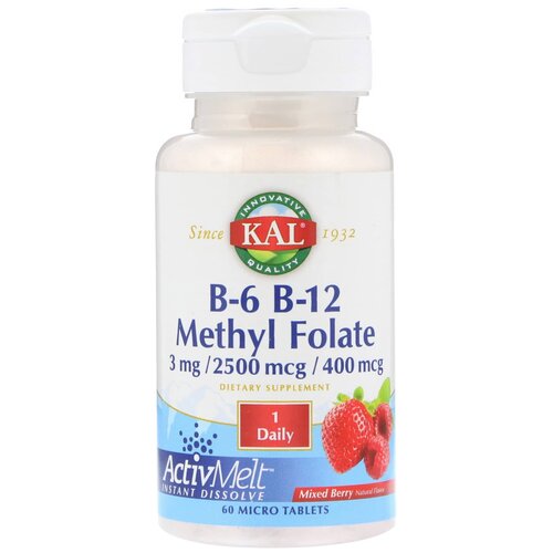 ���������� �������� ����������� KAL B-6 B-12 Methyl Folate, 60 �, 60 ��.
