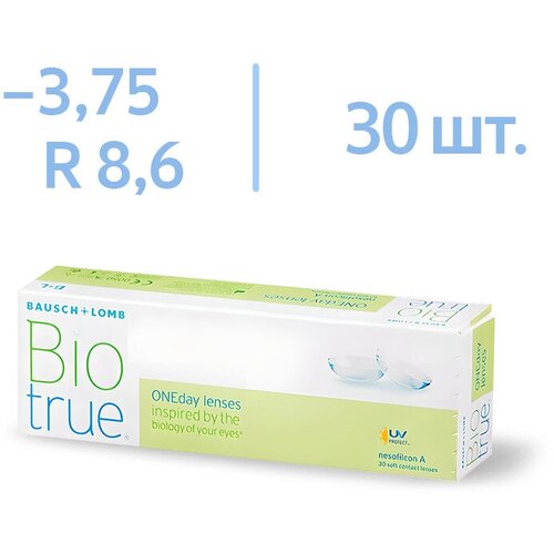   Bausch & Lomb Biotrue ONEday, 30 ., R 8,6, D -3,75, 1 .   , -, 