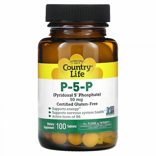 Country Life P-5-P (Pyridoxal 5' Phosphate) -5- (-5'-) 50  100    , -, 