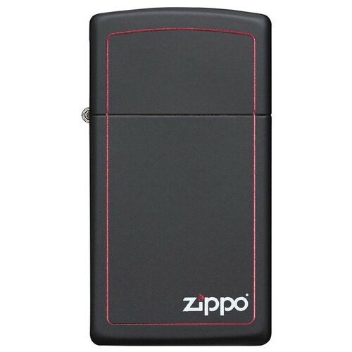 Zippo Slim   Logo Border Black Matte 1 . 1 . 55    , -, 