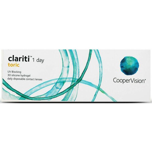 ���������� ����������� ���������� ����� CooperVision Clariti 1 day toric., 30 ��., R 8,6, D +3,�CYL:�-0,75,�A�:�180, 1 ��.