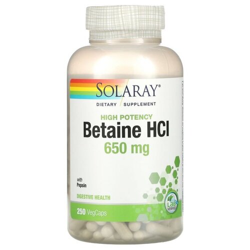���������� ������� Solaray High Potency Betaine HCl, 310 �, 650 ��, 250 ��.