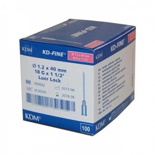 ���������� ���� ������������ KDM KD-Fine, 40 �� x 1.2 ��, ������: 18G, 100 ��.