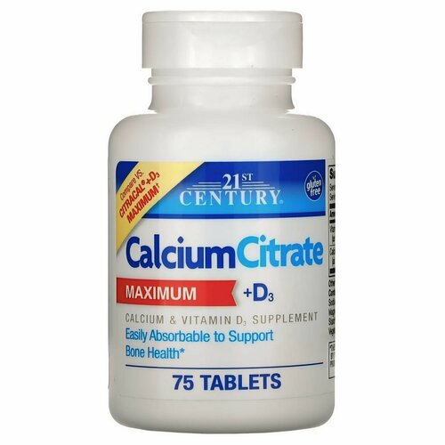 21st Century Calcium Citrate MAXIMUM + D3 75 .   , -, 