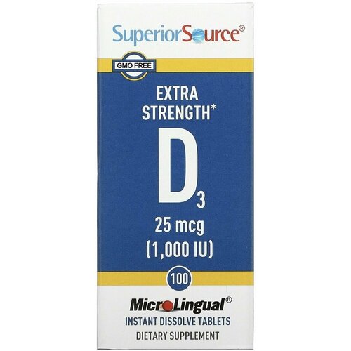 Superior Source,  D3    , 25  (1000 ), 100   MicroLingual   , -, 